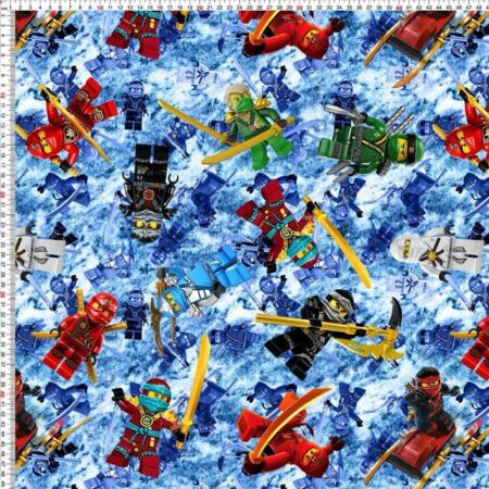 Puuvillatrikotaaž "Ninjad" 1.65m tükk