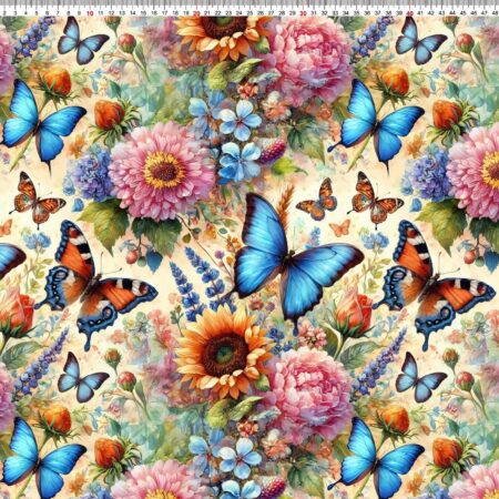 Puuvillatrikotaaž "Suvised liblikad"