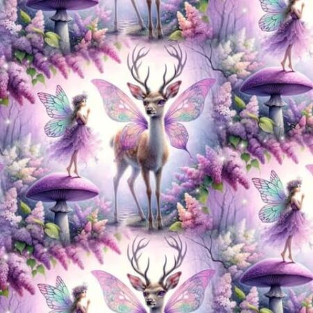 Puuvillatrikotaaž "Võlumets" 1m tükk