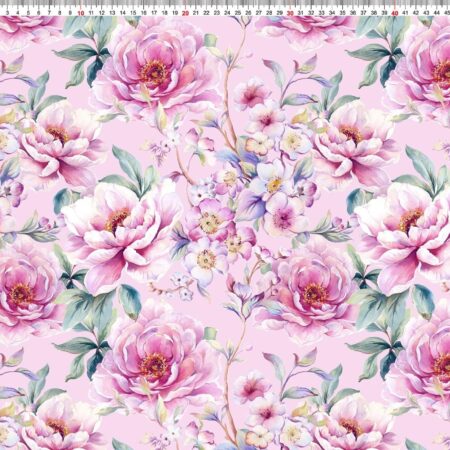 Puuvillatrikotaaž "Suvised lilled"