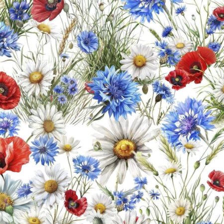 Puuvillatrikotaaž Aasalilled 1.55m tükk