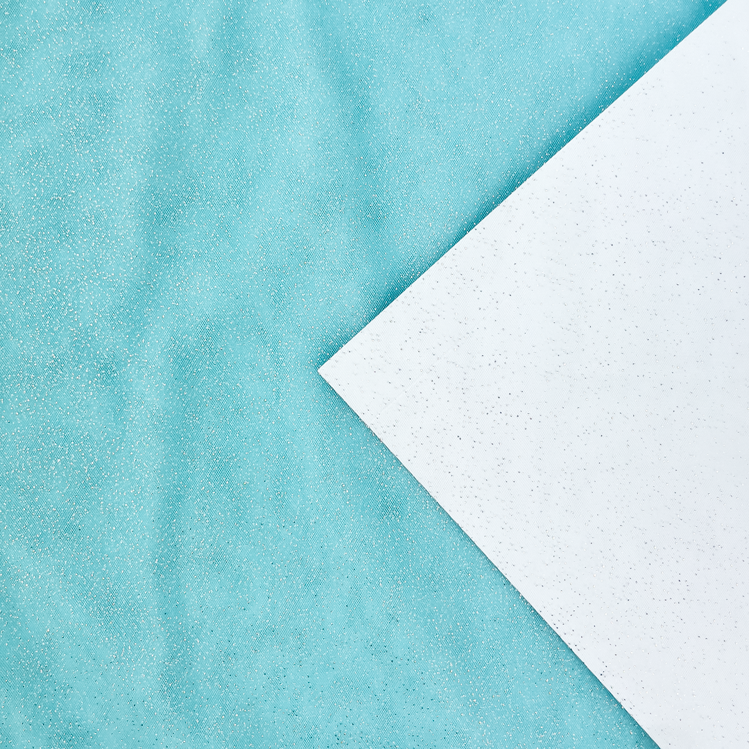 Tüll "Hõbedane glitter" helesinine