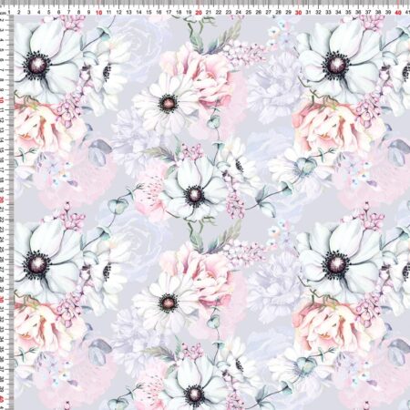 Puuvillatrikotaaž "Lilled hallil"