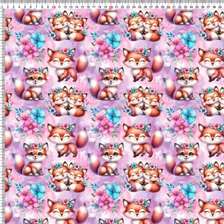 Puuvillatrikotaaž "Rebasetüdrukud"