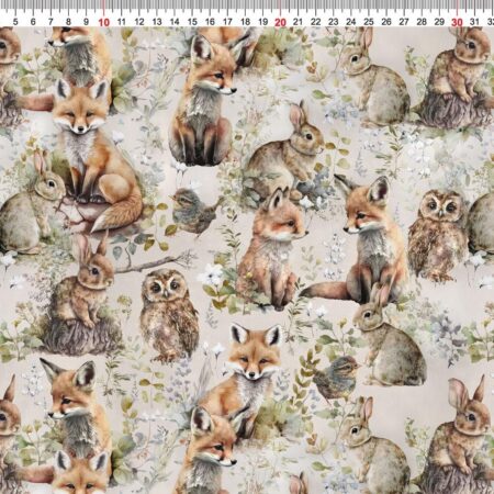 Puuvillatrikotaaž "Metsloomad"