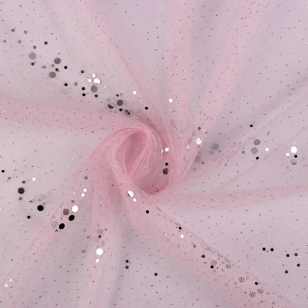 Tüll "Glitter" heleroosa