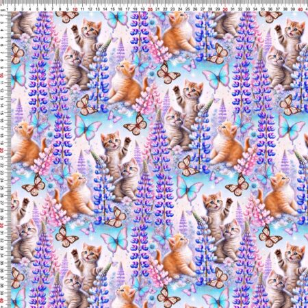 Puuvillatrikotaaž "Lupiinid"