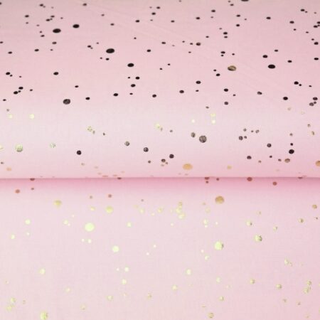 Puuvillatrikotaaž fooliumtäpp Heleroosa