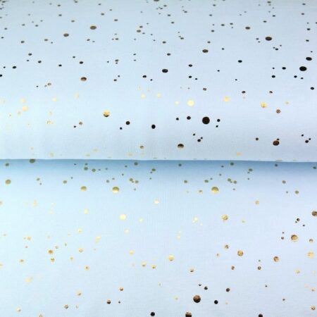 Puuvillatrikotaaž fooliumtäpp Helesinine