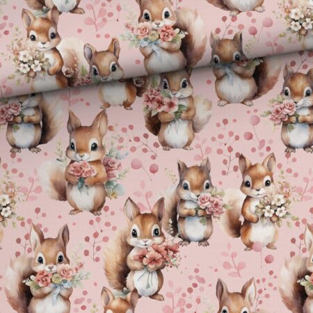 Puuvillatrikotaaž "Oravad"