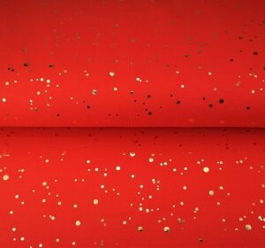 Puuvillatrikotaaž fooliumtäpp Punane