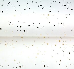 Puuvillatrikotaaž fooliumtäpp Valge