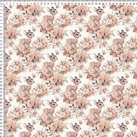 Puuvillatrikotaaž "Kitsed ja lilled"