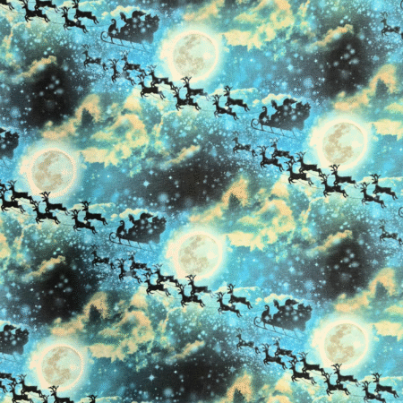 Puuvillatrikotaaž "Põhjapõdrad" 1.2m tükk