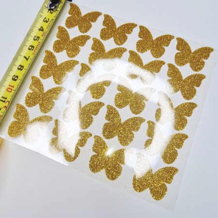 Triigitav glitter kleebis "Kuldne Liblikas" 20tk