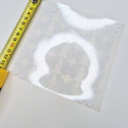 Triigitav glitter kleebis "Valge Liblikas" 20tk