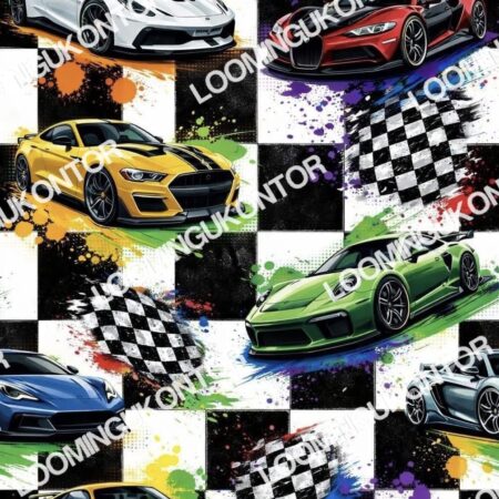 Puuvillatrikotaaž "Autod"