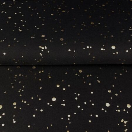 Puuvillatrikotaaž fooliumtäpp Must