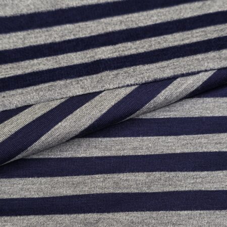 Triibuline puuvillatrikotaaž "Tumesinine"