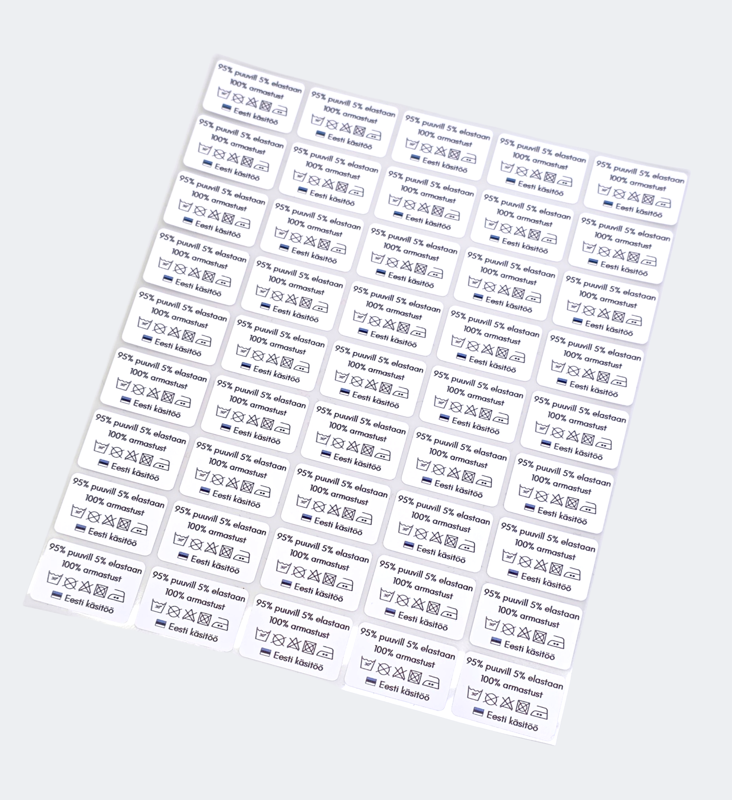 Triigitav kleebis "Hooldusjuhised armastusega"