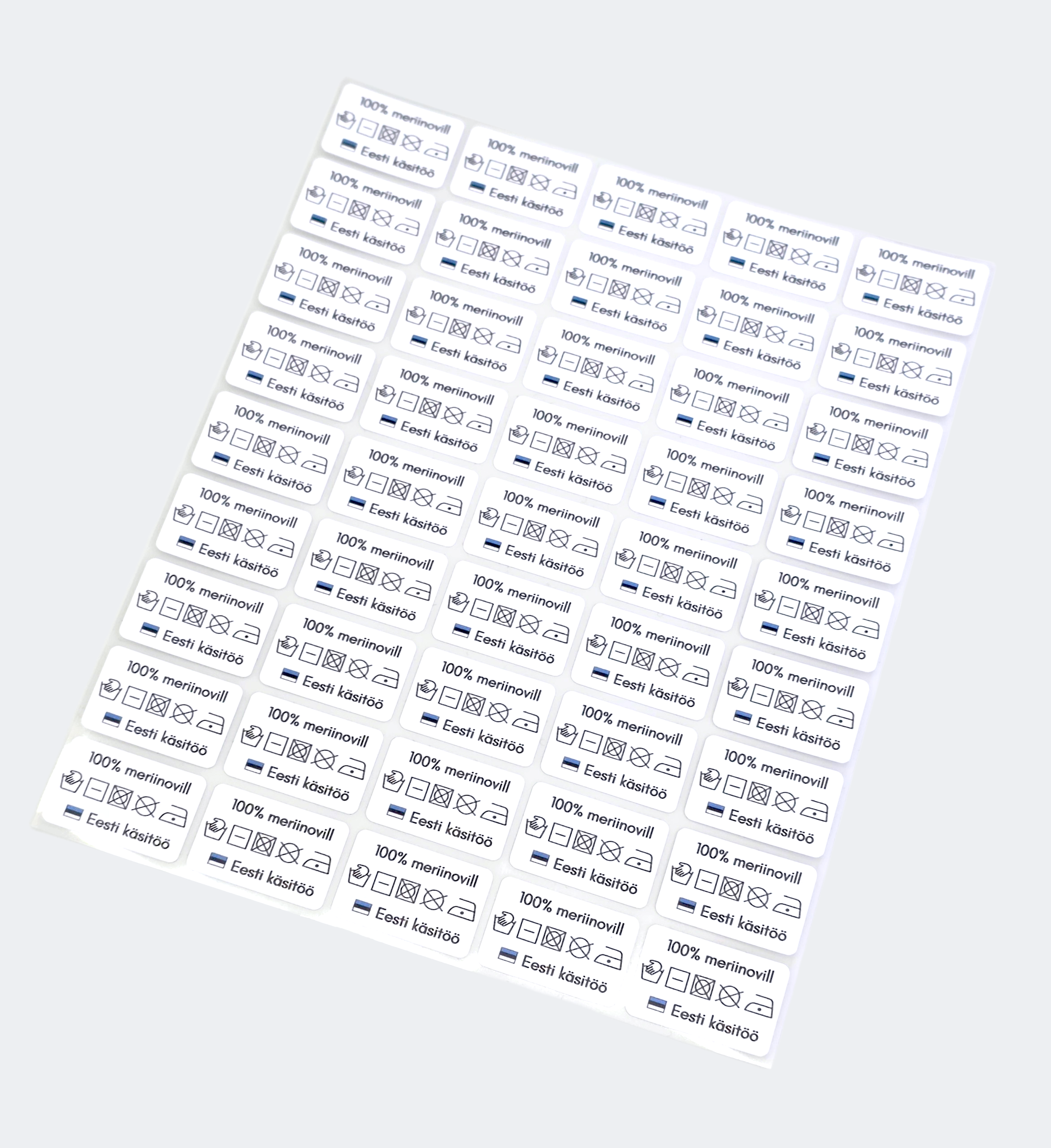 Triigitav kleebis "Hooldusjuhised meriino"