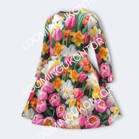 Puuvillatrikotaaž "Tulbid ja nartsissid"