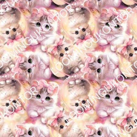 Puuvillatrikotaaž "Kiisud lipsukestega"